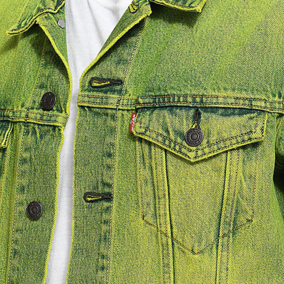 Nwt Mens Levis Trucker Denim Neon Green 